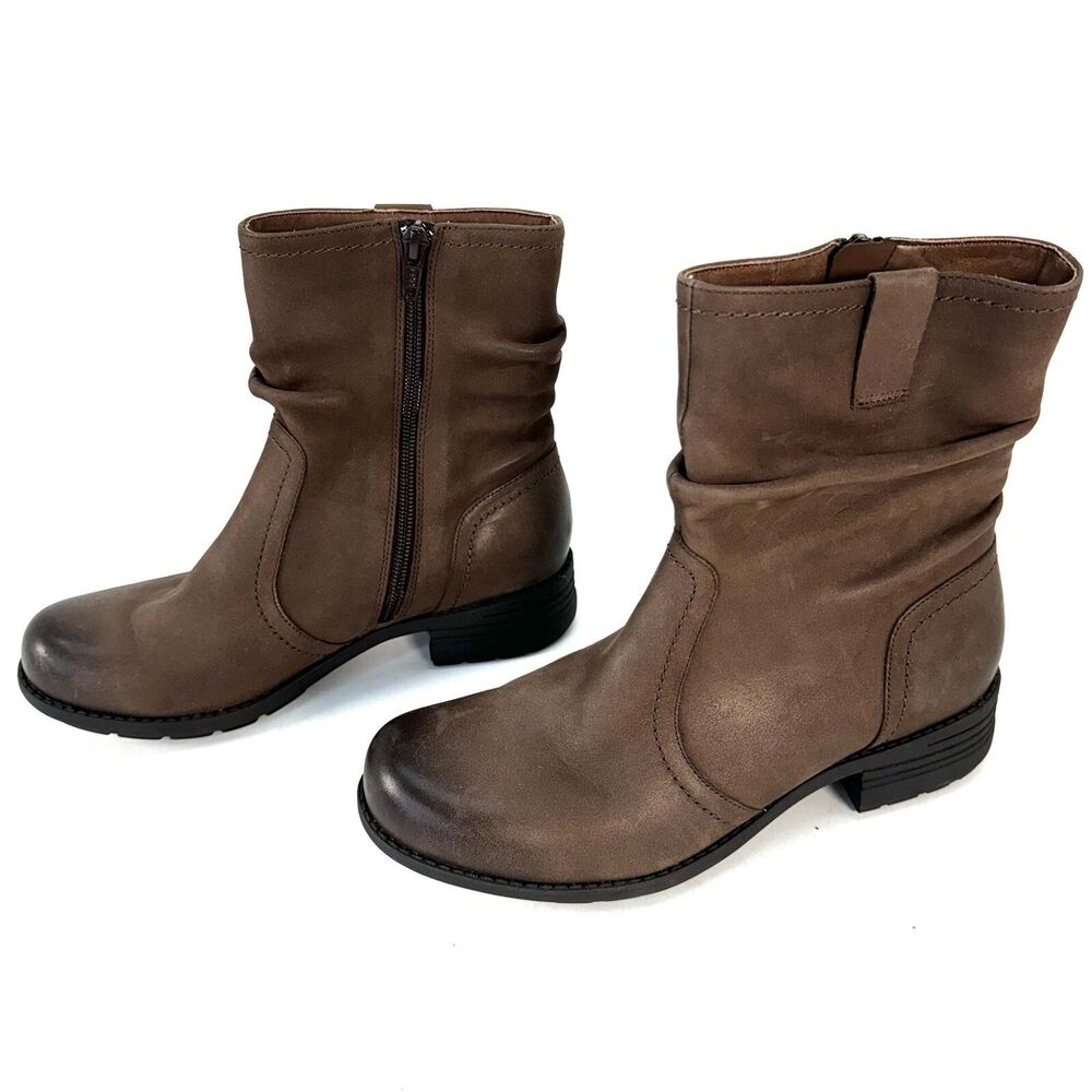 Abeo Vesper Ankle Boots Booties Shoes Womens Size 5 N Brown Leather Zip Up